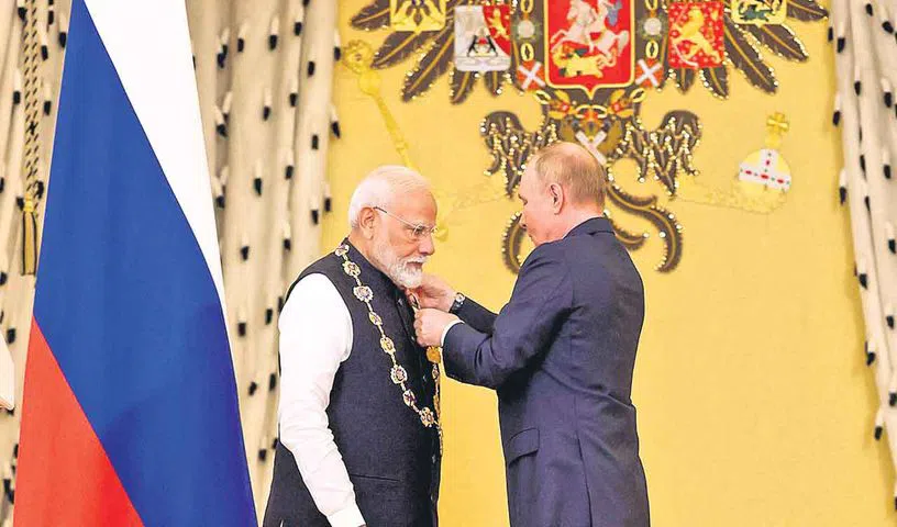 మోదీకి రష్యా అత్యున్నత పౌరపురస్కారం